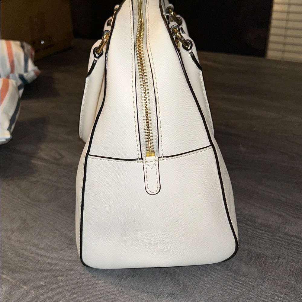 Michael Kors White Satchel with Gold Accents - Picture 4 of 7